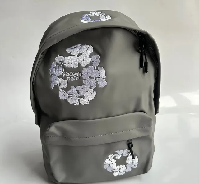 Denim Tears Backpack Floral Embroidery Grey