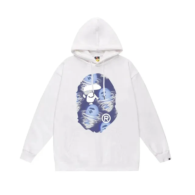 BAPE Shark Hoodie Blue Ape Head Swirl Print