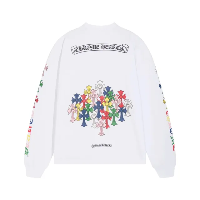 Chrome Hearts Long Sleeve Tee Multicolor Cross Print