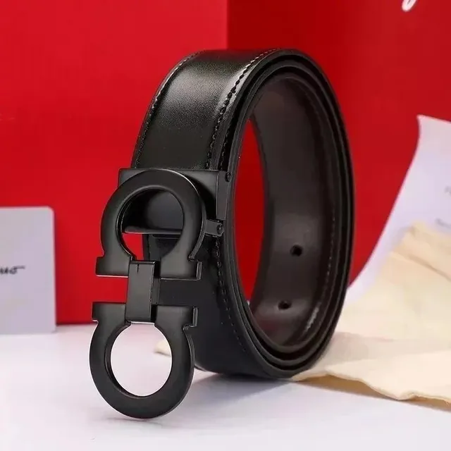 Ferragamo Gancini Belt Matte Black Gancini Buckle