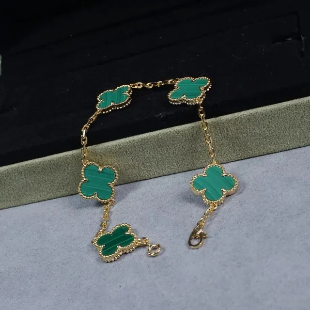 Van Cleef & Arpels Alhambra Bracelet Five Motifs Malachite