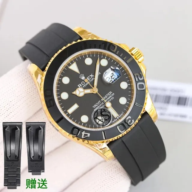 Rolex Yacht-Master Black Dial with Gold Case