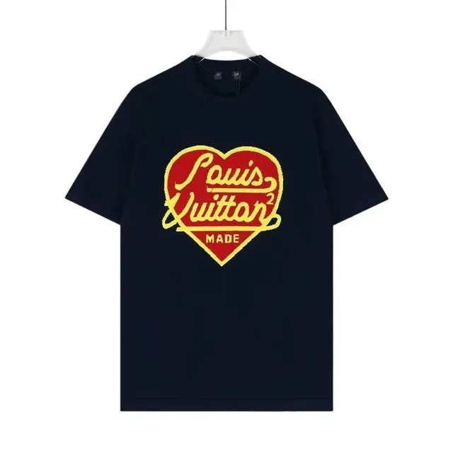 Louis Vuitton Heart Logo T-Shirt Red and Yellow Heart Print