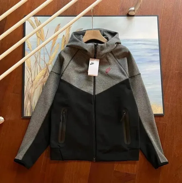 Nike Tech Fleece Hooded Jacket Heather Grey/Black