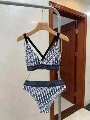 Dior B22 Bralette & Brief Set Oblique Print