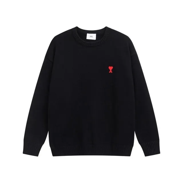 AMI Paris Crewneck Sweater Red Heart Logo