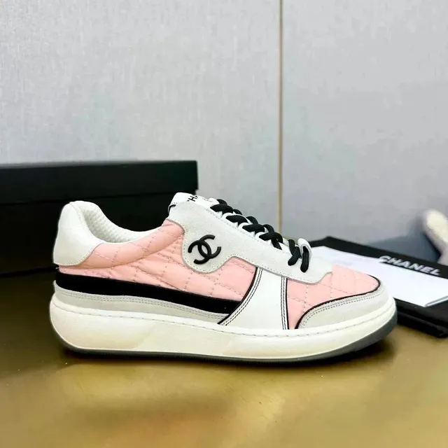 Chanel Sneaker Quilted Pink and White