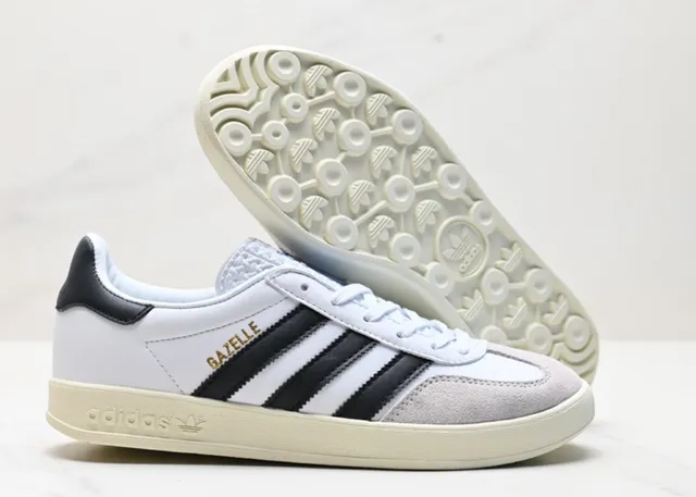 Adidas Gazelle White Black Gold