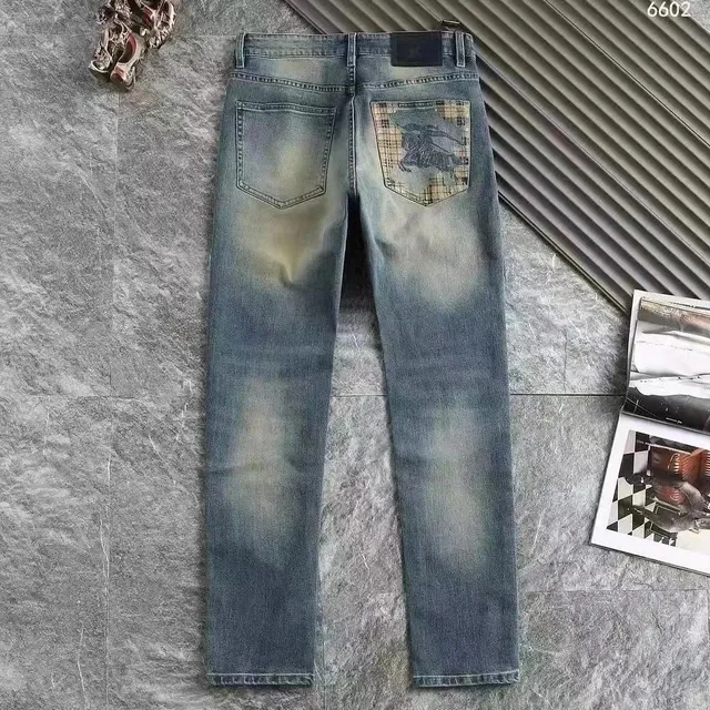 Burberry Slim Fit Jeans Checkered Patch Pocket