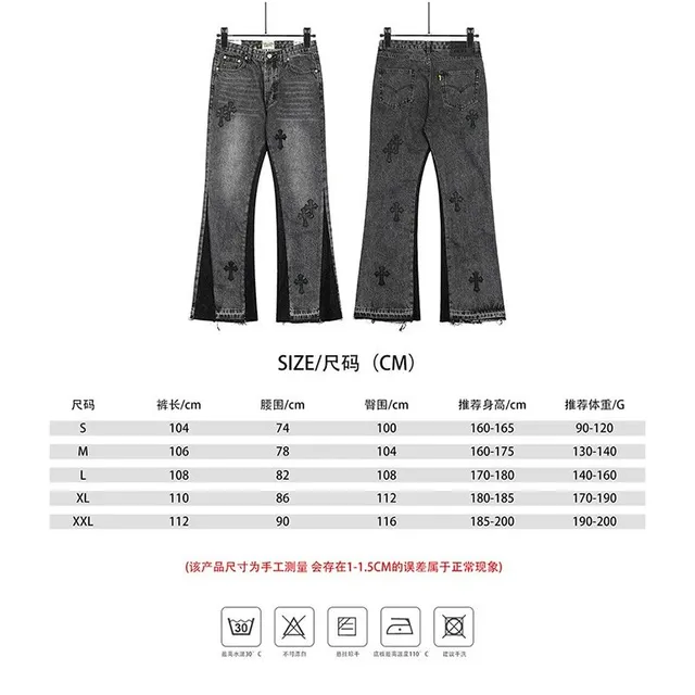 Chrome Hearts 501 Flare Jeans Black Cross Embroidery