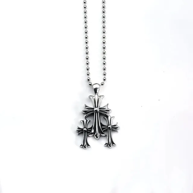 Chrome Hearts Triple Cross Pendant Ball Chain