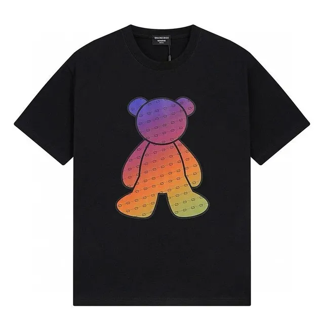 Balenciaga Bear Tee Rainbow Gradient Bear Print
