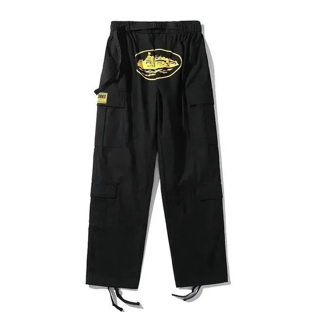 Corteiz Cargo Pants Gold Logo