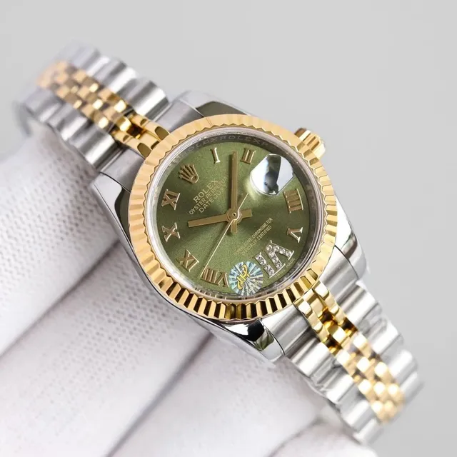 Rolex Datejust Olive Green Dial with Diamond Hour Markers