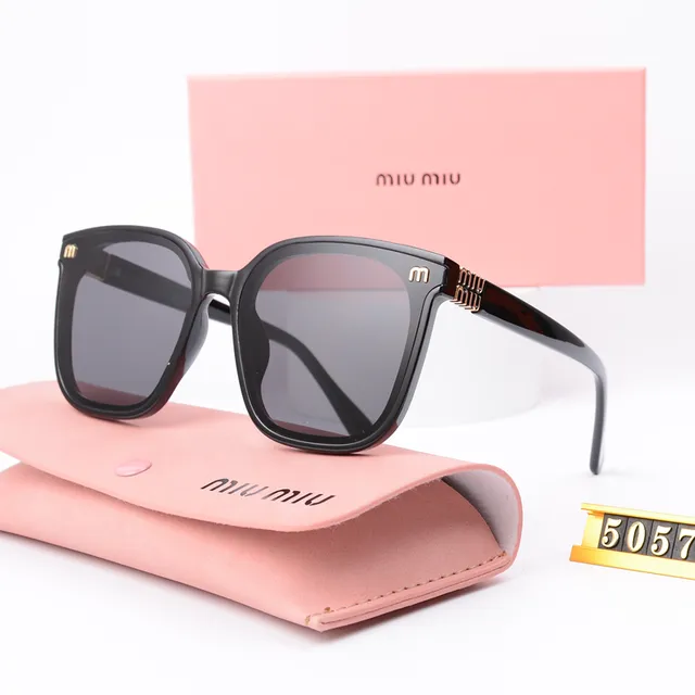 Miu Miu Sunglasses Square Frame with Gold Logo Detail