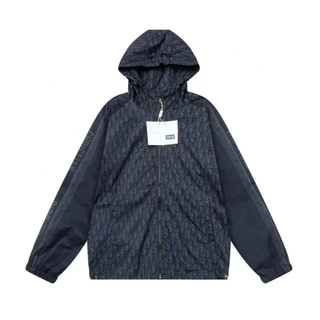 Dior Windbreaker Jacket Oblique Logo Print