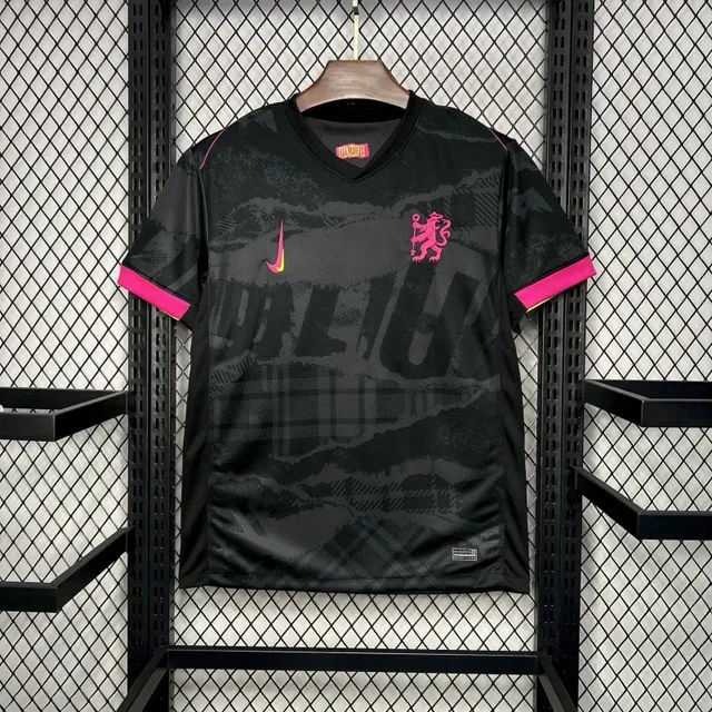 Nike × Netherlands National Team Netherlands Away Jersey Black with Pink Accents