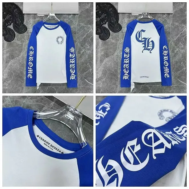 Long-Sleeve Raglan Tee Chrome Hearts Logo Print