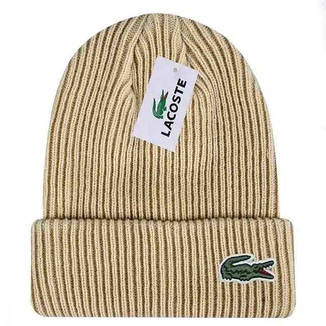 Lacoste Ribbed Beanie Crocodile Logo