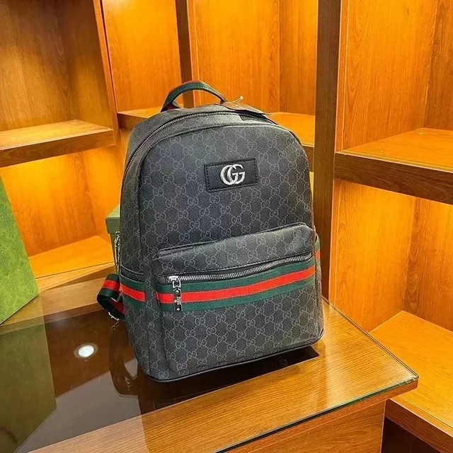 Gucci GG Marmont Backpack Monogram Canvas with Web Stripe