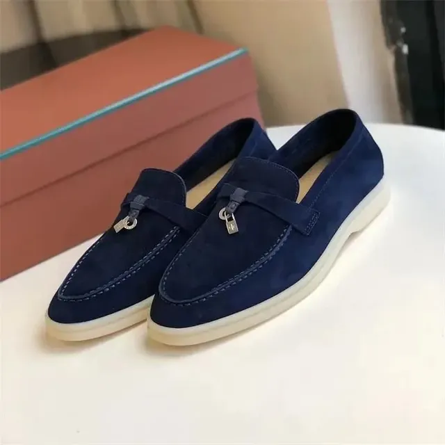 Hermès Loafer Suede with Padlock Detail