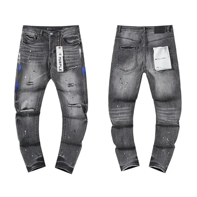 Purple Brand Distressed Jeans Paint Splatter