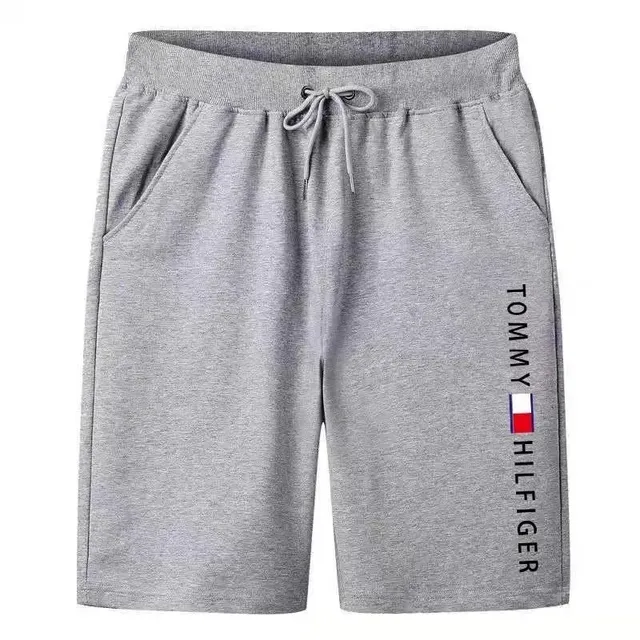 Tommy Hilfiger Logo-Print Shorts Heather Grey