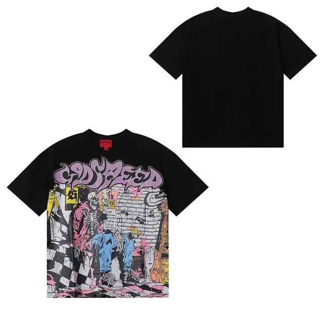 Corteiz Graphic Tee Graffiti Skull Print
