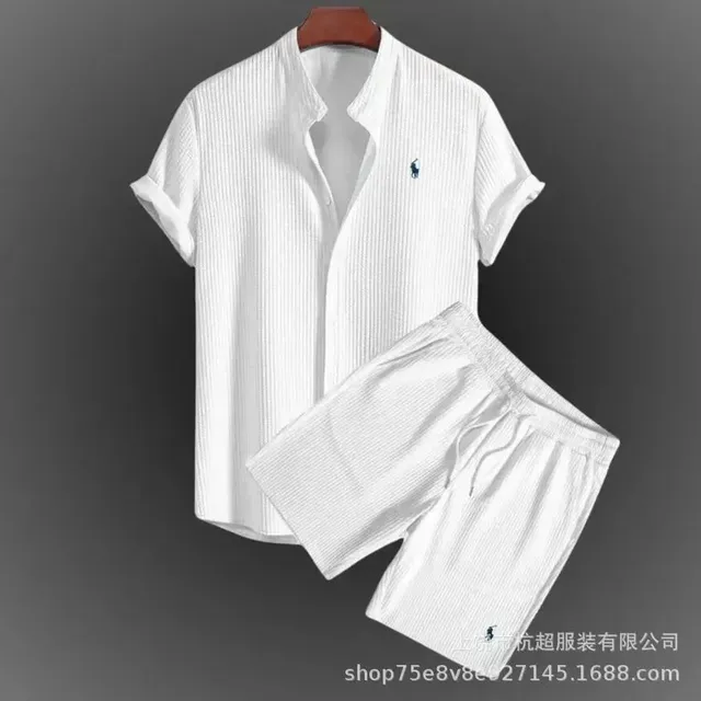 Polo Ralph Lauren Short-Sleeve Shirt and Shorts Set Ribbed Cotton