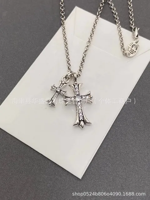 复古双十字架珍珠链
