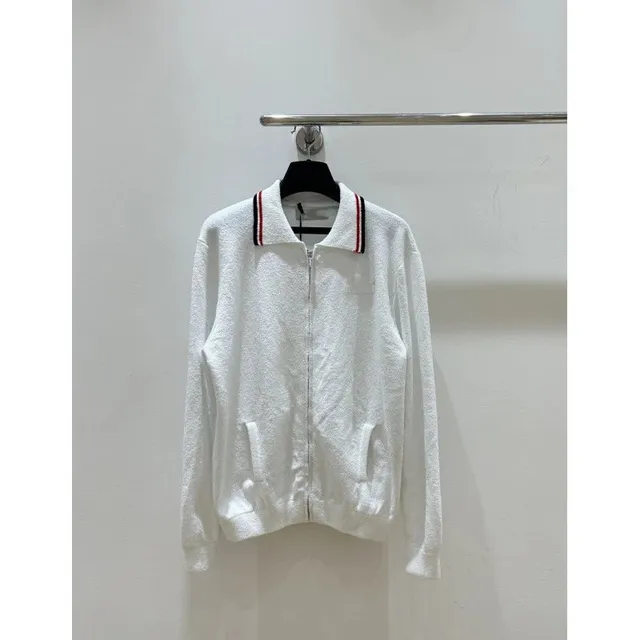 Thom Browne Zip-Up Jacket Classic Stripe Collar