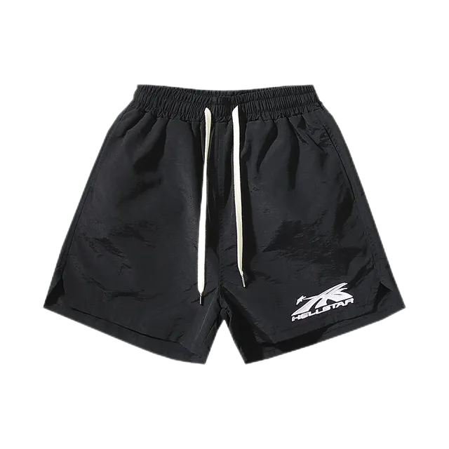 Hellstar Logo Shorts Black with White Logo