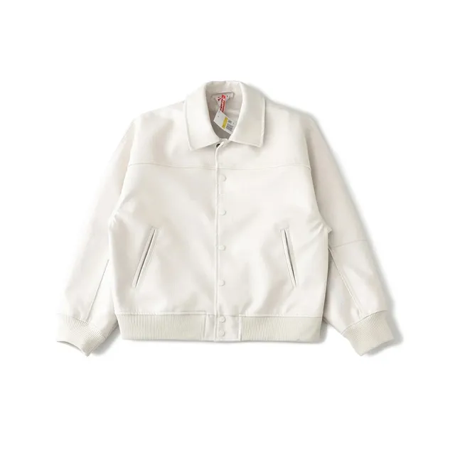 Supreme × Nike Leather Coach Jacket Off-White