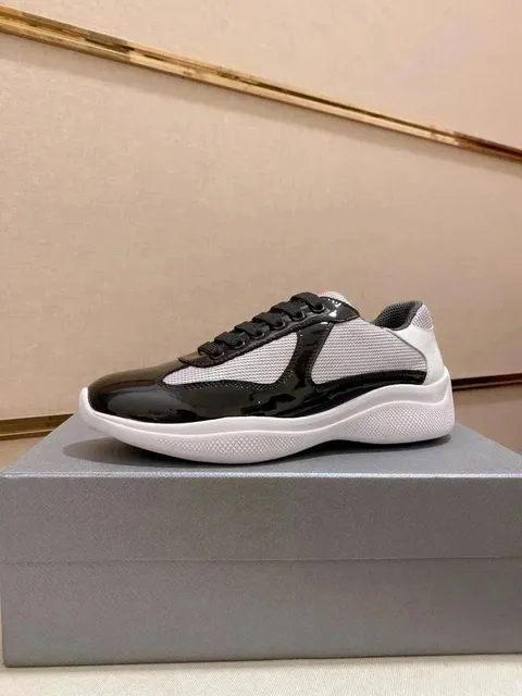 Prada Linea Rossa Trainer Black Patent and Mesh