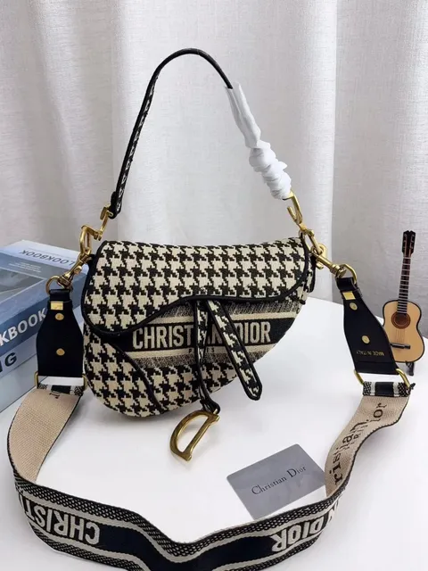 Dior Saddle Bag Houndstooth
