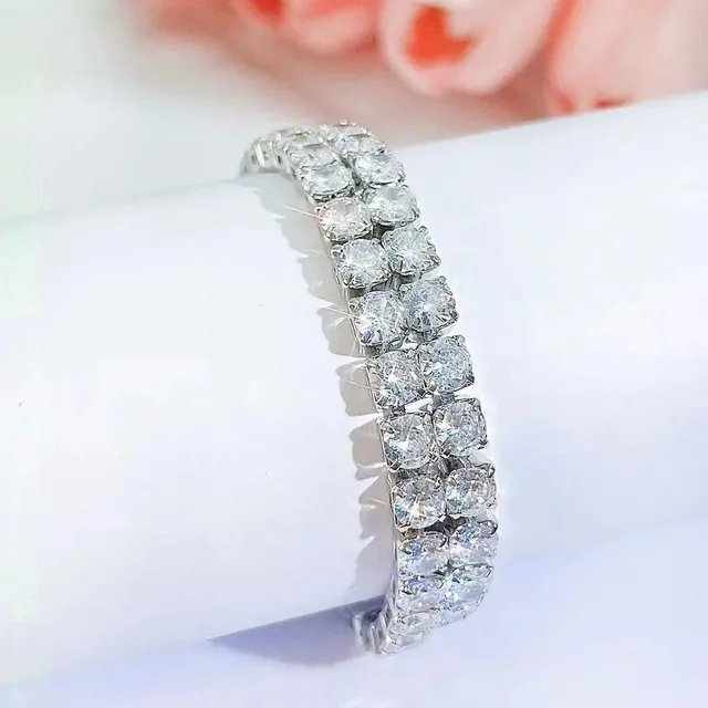 Diamond Tennis Bracelet Triple Row