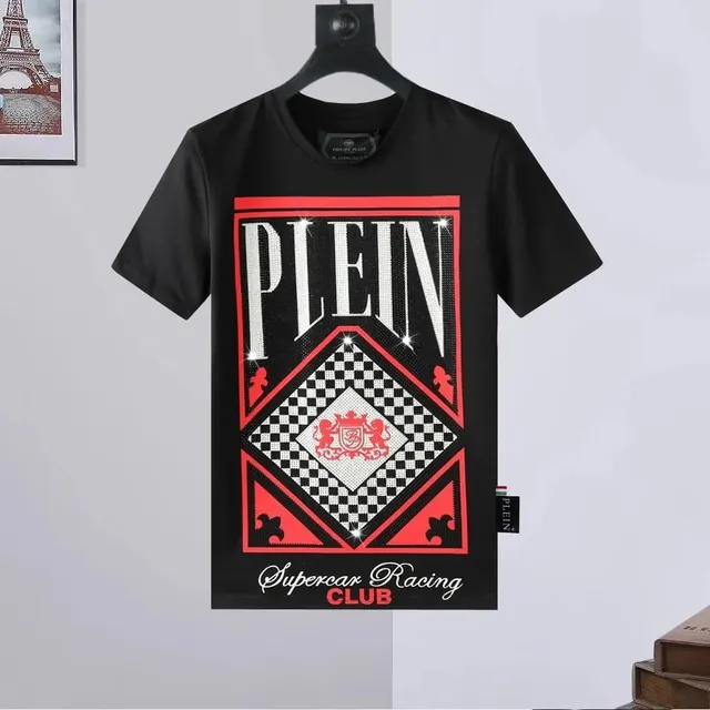 Philipp Plein Supercar Racing Club Tee Crystal Logo Graphic