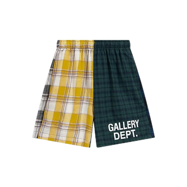 Gallery Dept. Plaid Shorts Two-Tone Patchwork