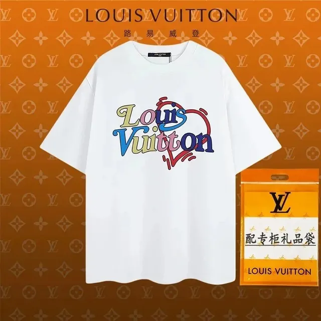 Louis Vuitton T-Shirt Multicolor Logo Print