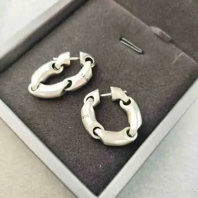 Chrome Hearts Link Hoop Earrings Chunky Link Design