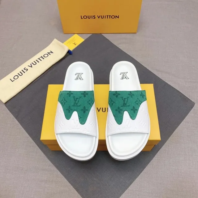 Louis Vuitton Slide Sandal Monogram Canvas Strap