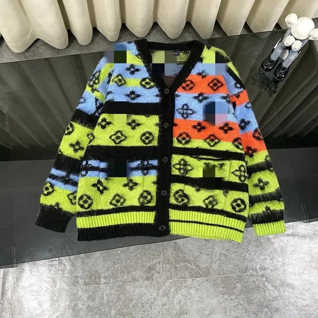 Louis Vuitton Monogram Knit Cardigan Multicolor Block Stripe