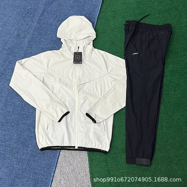Nike Windrunner Jacket White with Black Trim