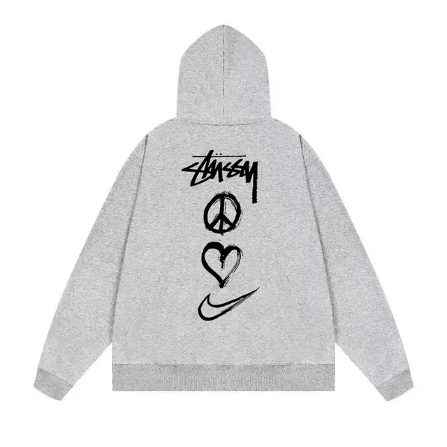 Stüssy × Nike hoodies sweatshirts Peace Heart Swoosh