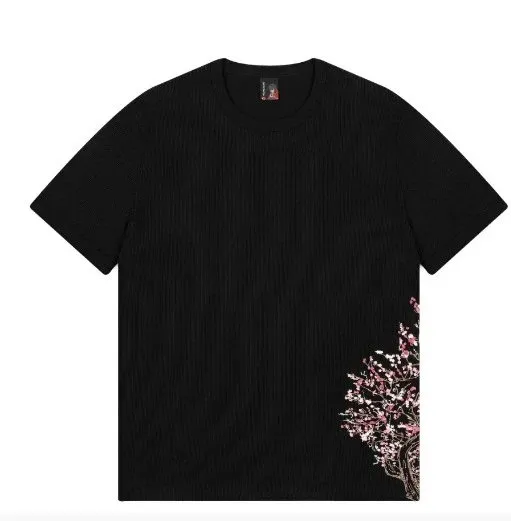 Sacai Ribbed T-Shirt Cherry Blossom Print