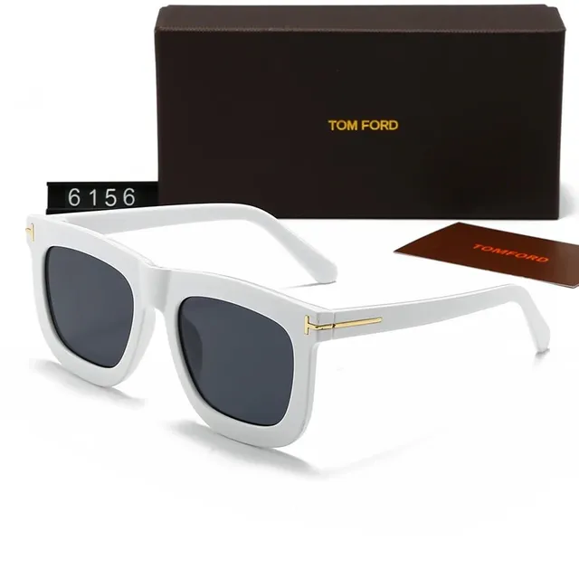 Tom Ford Sunglasses White Frame with Gold Accents