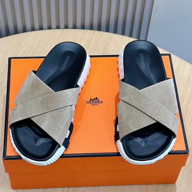 Hermès Oran Sandal Suede Cross-Strap