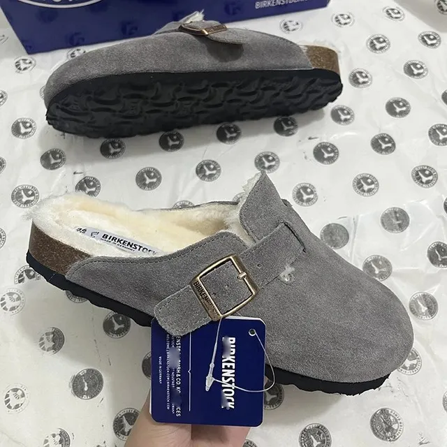 Birkenstock Boston Clog Suede with Shearling Lining