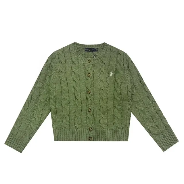 Polo Ralph Lauren Cable Knit Cardigan Olive Green