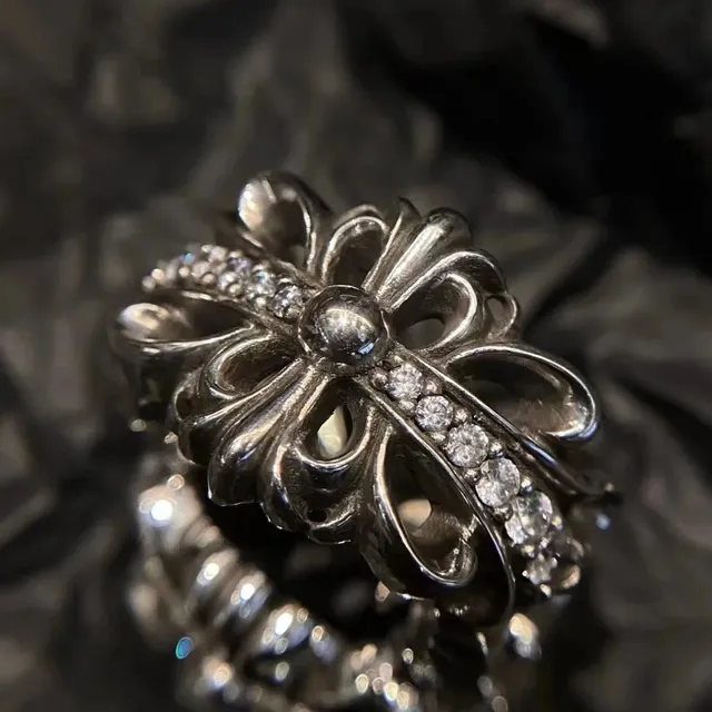 Chrome Hearts Cross Ring Pave Diamond